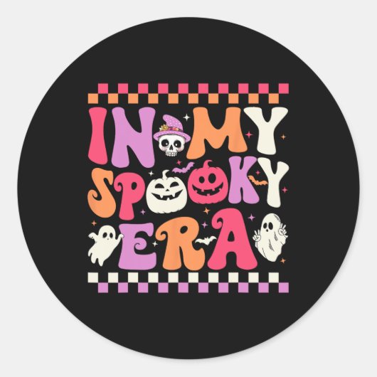 Mijn Spooky Era Halloween Ghost Groovy Hippie Hall Ronde Sticker (Voorkant)