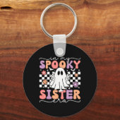 Mijn Spooky Sister Era Retro Ghost Halloween Spook Sleutelhanger (Voorkant)