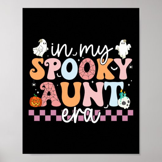 Mijn Spooky Tante Era Halloween Retro Groovy Tante Poster (Voorkant)