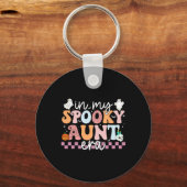 Mijn Spooky Tante Era Halloween Retro Groovy Tante Sleutelhanger (Voorkant)