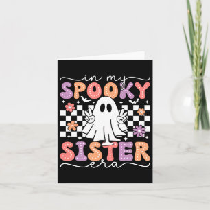 Mijn Spookzuster Era Retro Geest Halloween Spoken  Kaart