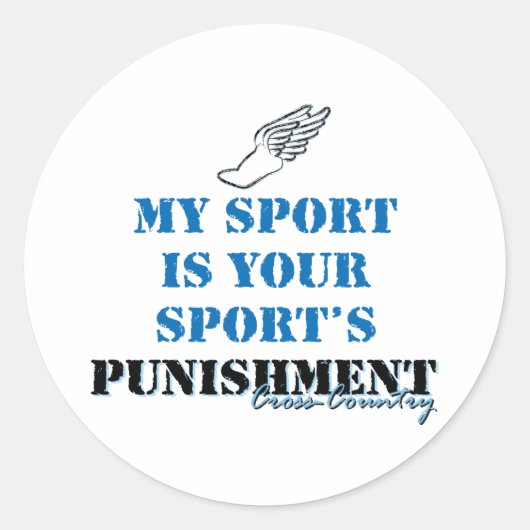 Mijn sport is je sportstraf - CC Ronde Sticker (Voorkant)