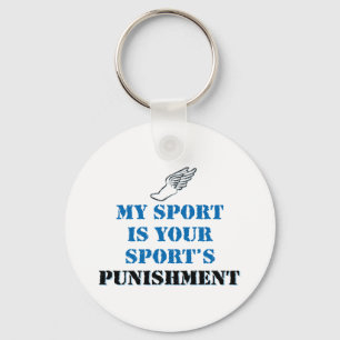 Mijn sport is je sportstraf - volg sleutelhanger