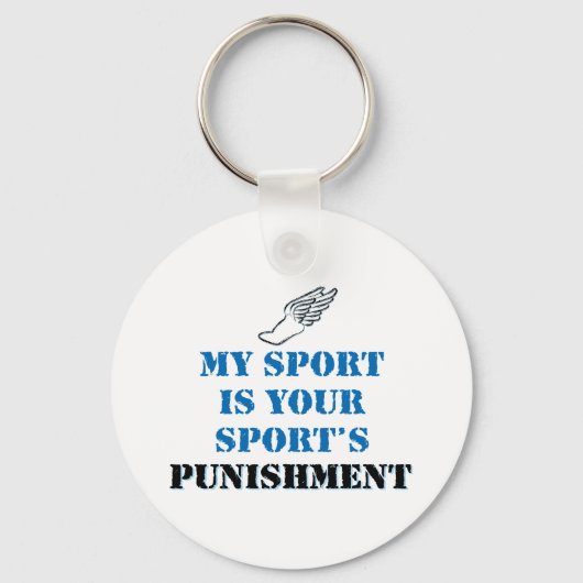 Mijn sport is je sportstraf - volg sleutelhanger (Voorkant)
