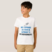 Mijn sport is je sportstraf - volg t-shirt (Voorkant volledig)