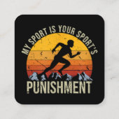 Mijn sport is je sportstrafnummer vierkante visitekaartje (Achterkant)