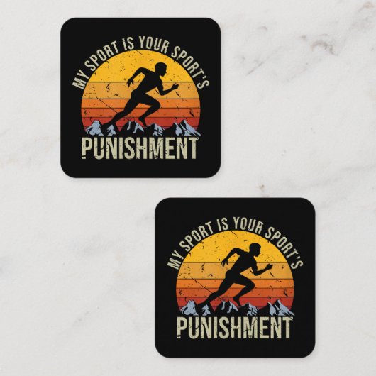 Mijn sport is je sportstrafnummer vierkante visitekaartje (Voorkant / Achterkant)