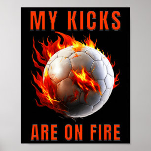 Mijn sportschoenen staan in brand voetbalontwerp poster