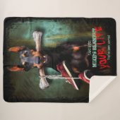 Mijn spullen, jouw leven: Dobermann Dog & Bone - F Sherpa Deken (Voorkant (horizontaal))