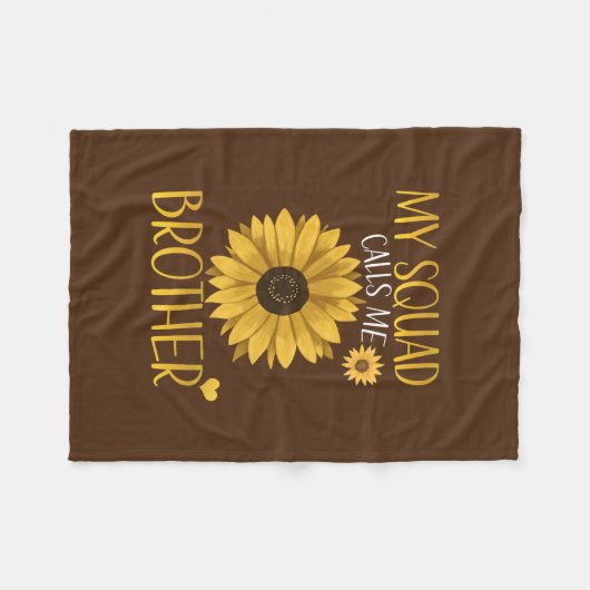 Mijn Squad noemt me Broer Sunflower Matching Fleece Deken (Voorkant (Horizontaal))