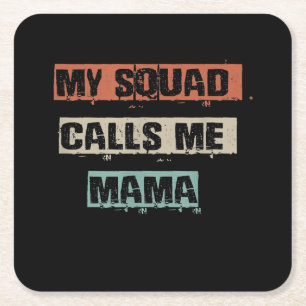 Mijn Squad noemt me mama grappny Workout Gym mama Kartonnen Onderzetters