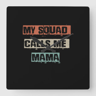 Mijn Squad noemt me mama grappny Workout Gym mama Vierkante Klok