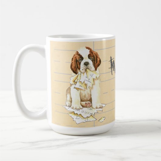 Mijn St. Bernard Ate mijn thuiswerk Koffiemok (Links)