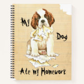 Mijn St. Bernard Ate mijn thuiswerk Notitieboek (Voorkant)