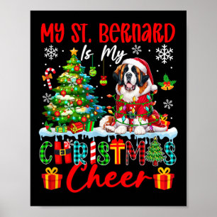 Mijn St. Bernard is mijn kerstvreugde Funny Santa- Poster