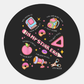Mijn Staar Era Motivatie Testen Testdag Grappig T Ronde Sticker