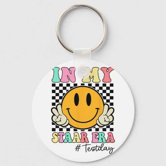 Mijn Staar Era Retro Smile Docent Kinder Testen Te Sleutelhanger (Voorkant)