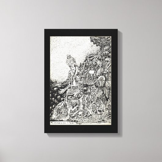 Mijn stad door vuur naar het zee gedreven. canvas (Voorkant)