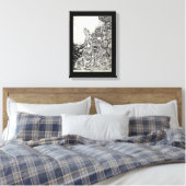 Mijn stad door vuur naar het zee gedreven. canvas (Insitu (Slaapkamer))