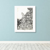 Mijn stad reed door vuur in het zee. canvas afdruk (Insitu (Houten vloer))