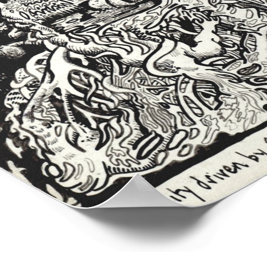 Mijn stad reed door vuur in het zee. poster (Hoek)