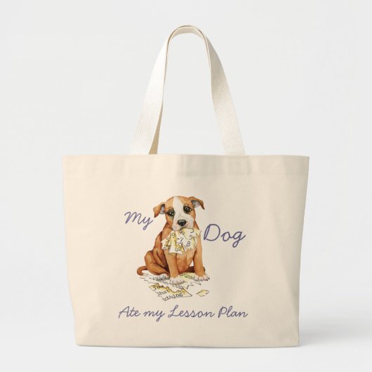 Mijn Stafford Ate Mijn Lesson Plan Grote Tote Bag (Voorkant)