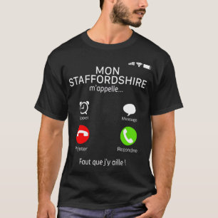 Mijn Staffordshire Bull Terrier Dog Bel me Telefoo T-shirt