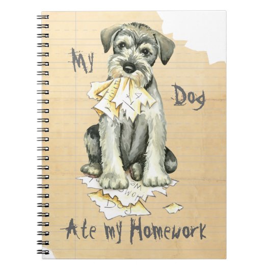 Mijn standaard Schnauzer Ate Mijn Homework Notitieboek (Voorkant)