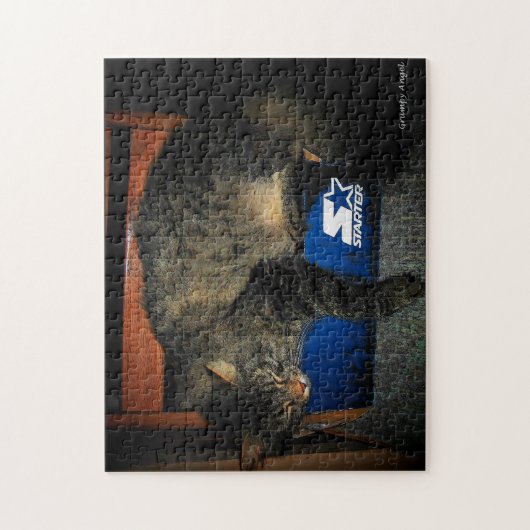 Mijn Starter is Broken cat meme Jigzaag Puzzle Legpuzzel (Verticaal)