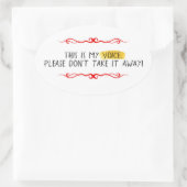 Mijn stem AAC Ovale Sticker (Tas)