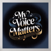 Mijn stem doet ertoe: een gouden affirmatie poster (Voorkant)