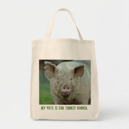 Mijn stem is voor het kalkoendiner. tote bag