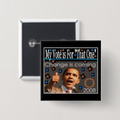 mijn stem vierkante button 5,1 cm (Voorkant /achterkant)