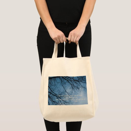 Mijn stem zal 's ochtends horen tote bag (Voorkant (product))