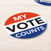 Mijn stembiljetten ronde kartonnen onderzetter (Gebogen)