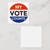 Mijn stembiljetten vierkante visitekaartje (Voorkant / Achterkant)