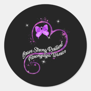 Mijn sterke veerkrachtige fibromyalgie Warrior Awa Ronde Sticker