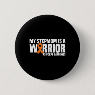 Mijn stiefmoeder is een Warrior Sinaasappel Ribbon Ronde Button 5,7 Cm