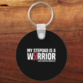 Mijn stiefvader is een Warrior Brain Aneurysm Awar Sleutelhanger (Voorkant)