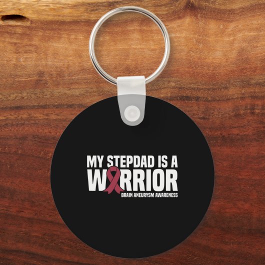 Mijn stiefvader is een Warrior Brain Aneurysm Awar Sleutelhanger (Voorkant)