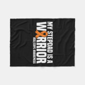 Mijn stiefvader is een Warrior Sinaasappel Ribbon Fleece Deken (Voorkant (Horizontaal))