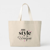 Mijn stijl tekst ontwerp grote tote bag (Achterkant)