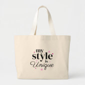 Mijn stijl tekst ontwerp grote tote bag (Voorkant)
