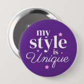 Mijn stijl tekst ontwerp ronde button 4,0 cm (Voorkant /achterkant)