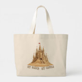Mijn Strand, Mijn Zandkasteel Grote Tote Bag (Achterkant)