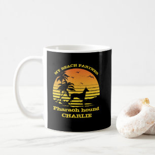 Mijn strandpartner Zonsondergang Palmboom Pharaoho Koffiemok