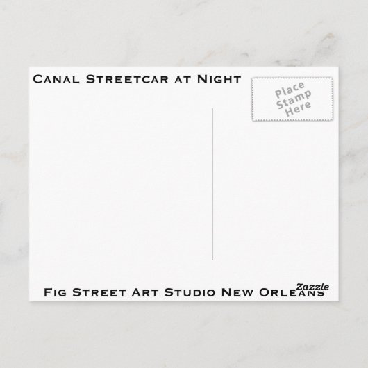 Mijn Streetcar Ride, New Orleans Briefkaart (Achterkant)