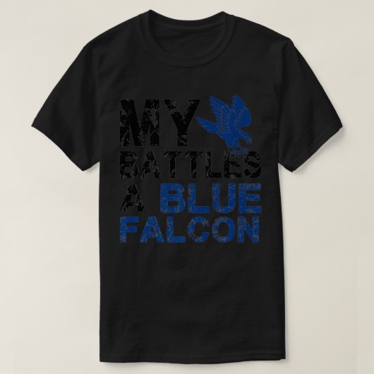 Mijn strijd gaat over een blauwe valk Premium T-shirt (Design voorkant)