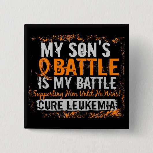 Mijn strijd om 2 leukemiezoon vierkante button 5,1 cm (Voorkant)