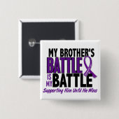 Mijn strijd om Broeder-pancreaskanker Vierkante Button 5,1 Cm (Voorkant /achterkant)